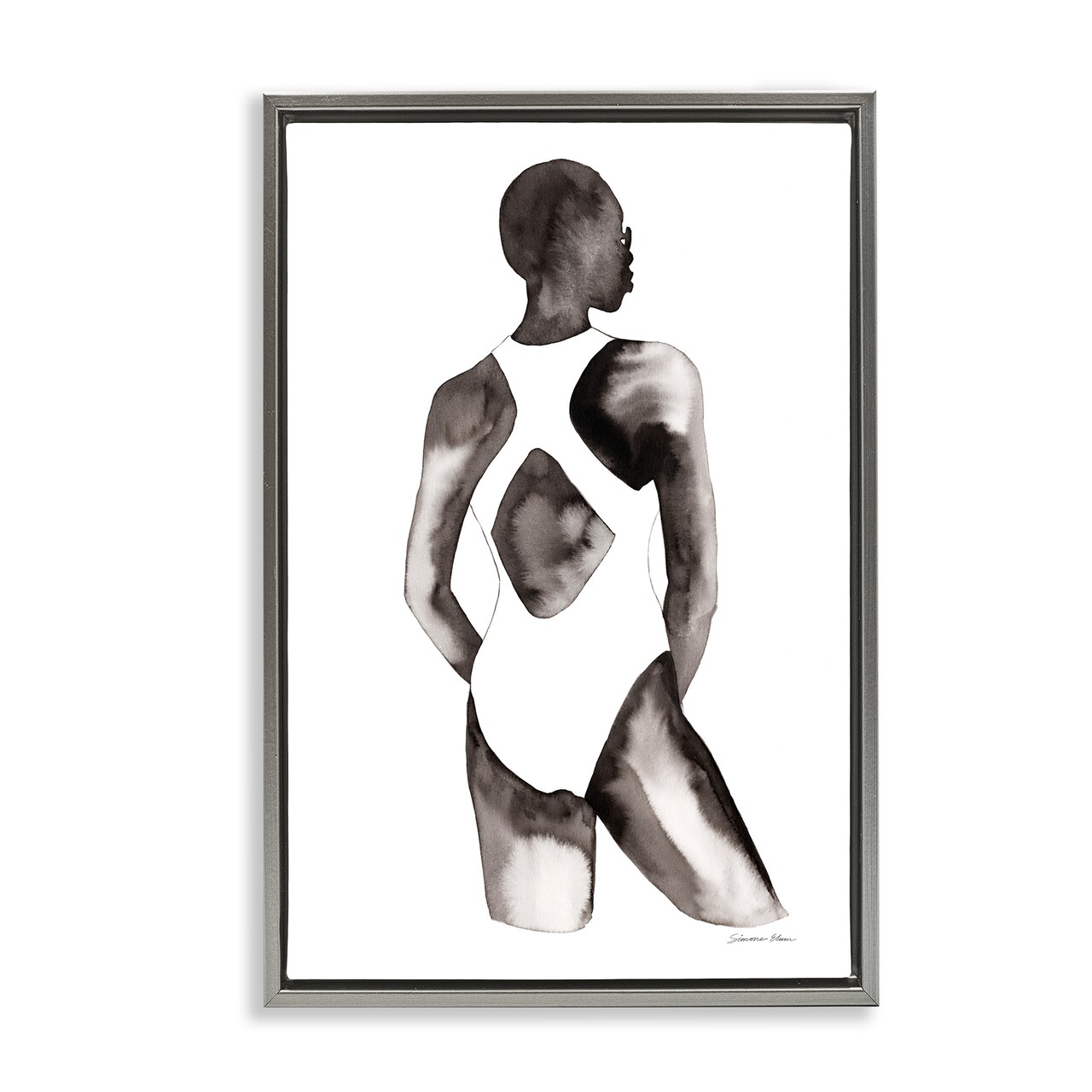 Stupell Industries Beach Day Swimsuit Silhouette Floating Frame, design by Simone Elum